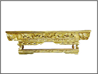 三段彫前卓 裏金天板虫喰い