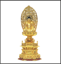 三京型 六角台 仏箔押座釈迦