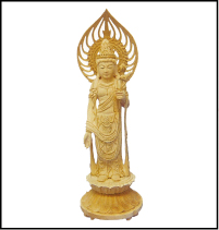 総黄楊　六角台　座釈迦